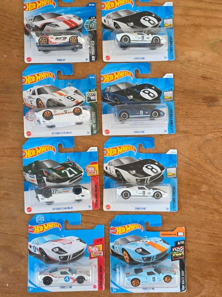 Hot Wheels Ford GT/GT40 Collectie, Hobby en Vrije tijd, Modelbouw | Auto's en Voertuigen, Nieuw, Auto, 1:50 of kleiner, Overige merken