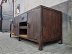 Vintage Werkbank Grijs | Industriele Kast Dressoir Staal, Ophalen of Verzenden, Gebruikt