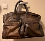 Sacha bruine leren tas met ritsvakken, Gebruikt, 20 tot 30 cm, Bruin, Minder dan 40 cm