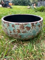 Intratuin bloempot plantenpot binnenpot turquoise blauw, Rond, Binnen, Ophalen of Verzenden, Zo goed als nieuw