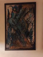 Schilderij abstract. 115 cm bij 75 cm. Gemaakt met echt vuur, Antiek en Kunst, Kunst | Schilderijen | Abstract, Ophalen of Verzenden