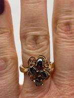 B684 Prachtige zilveren ring hematiet goudkleurig maat 17,75, Sieraden, Tassen en Uiterlijk, Ringen, Ophalen of Verzenden, X, Met edelsteen