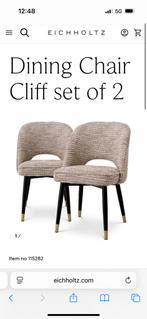 Eichholtz Cliff diner stoel - nieuw, Huis en Inrichting, Stoelen, Ophalen of Verzenden, Nieuw, Twee