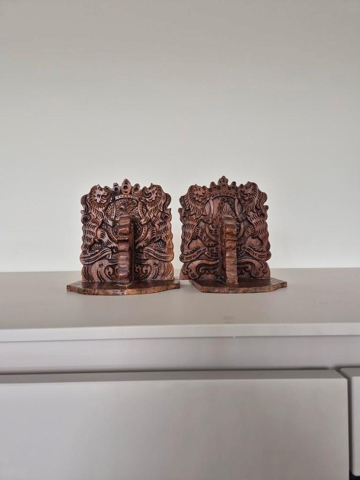 Antieke Aziatische Boekensteunen, Hardhout, 1930-1960, Huis en Inrichting, Woonaccessoires | Overige, Ophalen of Verzenden