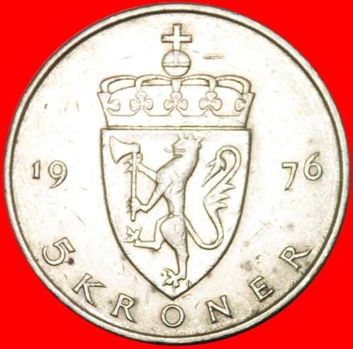 Ⰶ 2 sold LION (1974-1988): NORWAY 5 CROWNS 1976B! OLAV V (19, Postzegels en Munten, Munten | Europa | Niet-Euromunten, Losse munt