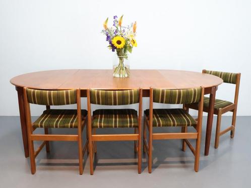 Deense eettafel | Rond | Ovaal  | Teak, Huis en Inrichting, Tafels | Eettafels, Gebruikt, 100 tot 150 cm, 200 cm of meer, Vijf personen of meer