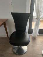 Leren Eetkamerstoelen - 5 stuks - Draaibaar & Verstelbaar, Ophalen, Zwart, Leer, Zo goed als nieuw