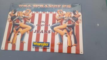 Wrangler geëmailleerd metaal reclame plaat bol 60 x 40 cm beschikbaar voor biedingen