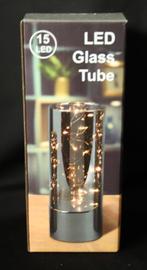 Glazen ledlamp., Huis en Inrichting, Lampen | Tafellampen, Ophalen of Verzenden, Nieuw, Glas, Minder dan 50 cm