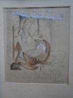 W.VERSCHAEVE, Byz. Ets, met Byz. Tekst Vrouw bij een Wieg, Antiek en Kunst, Kunst | Etsen en Gravures, Ophalen