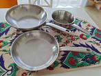 Pan set Tefal Stainless steel, Huis en Inrichting, Keuken | Potten en Pannen, Ophalen, Gebruikt, Inductieplaat, Pannenset