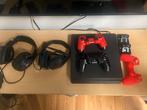 PS4 Slim 1000gb+ 2 Controllers en koptelefoons, Spelcomputers en Games, Ophalen, Met 2 controllers, Zo goed als nieuw, 1 TB