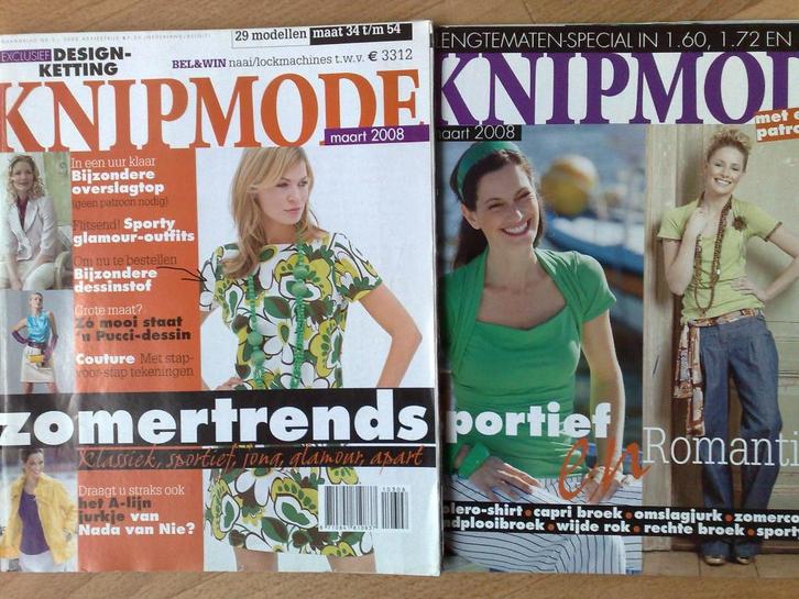 Knipmode maart 2008 , incl. special bijlage lengtematen, Hobby en Vrije tijd, Kledingpatronen, Zo goed als nieuw, Vrouw, Knipmode