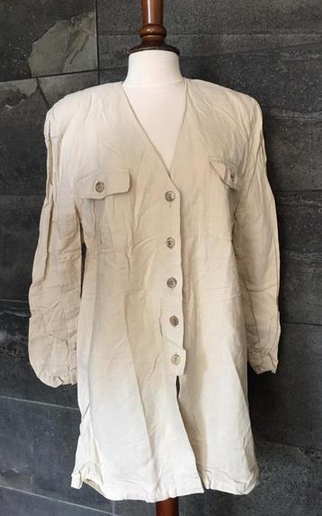 Safari zomer linnen blouse HS Fashion Düsseldorf beige luxe beschikbaar voor biedingen