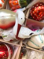 Antieke kerstversiering ooievaar met glasvezel staart, Ophalen of Verzenden, Gebruikt
