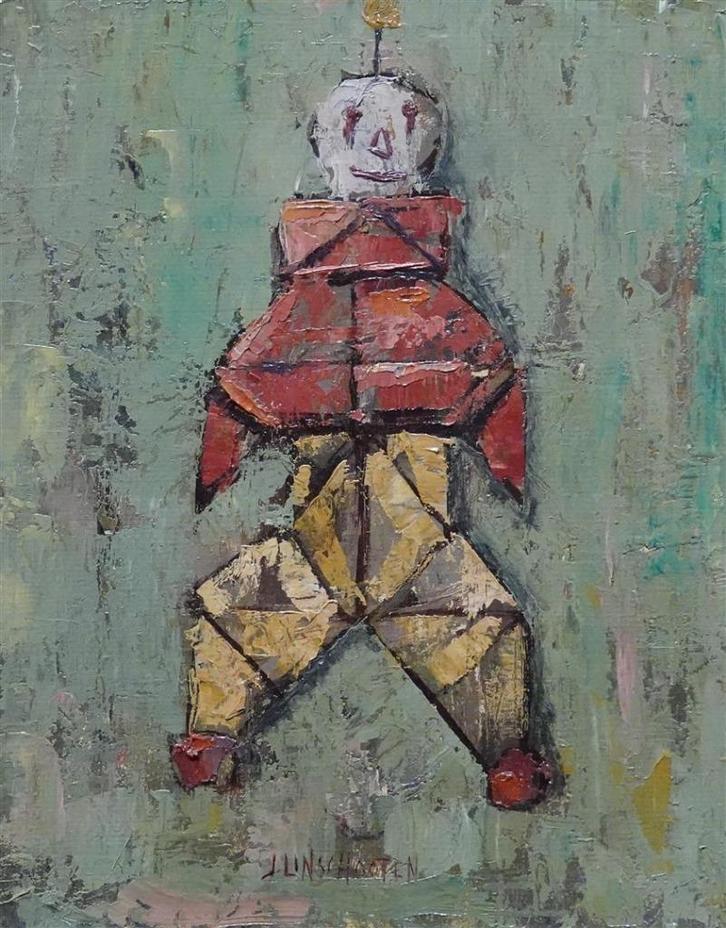 Joop Linschooten - Popje, Antiek en Kunst, Kunst | Schilderijen | Modern, Ophalen of Verzenden