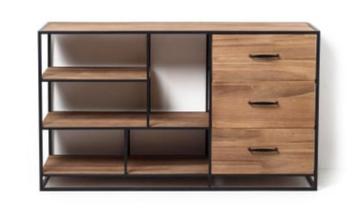 Dressoir met hout en staal.  beschikbaar voor biedingen