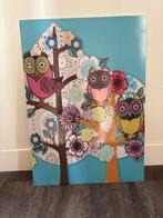 Vrolijk schilderij uilen - kinderkamer, Ophalen, Zo goed als nieuw