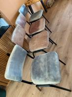 Eettafel stoelen., Huis en Inrichting, Stoelen, Ophalen, Leer, Industrieel., Vier