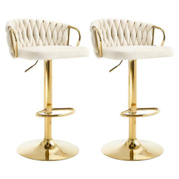 Luxe Velvet Barstoelen met Rugleuning 2st beschikbaar voor biedingen