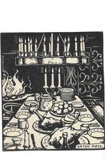 anton pieck   een rijk gevulde dis, Verzenden, Zo goed als nieuw, Voor 1940, Prent