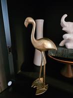 Vintage messing flamingo 20 cm, Gebruikt, Ophalen of Verzenden, Dier