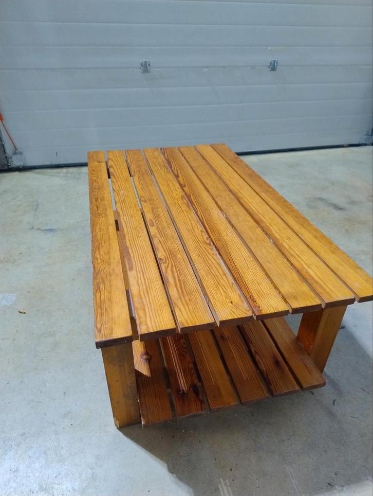 Houten Lage Tafel / Salontafel, Huis en Inrichting, Tafels | Salontafels, Gebruikt, Minder dan 50 cm, 50 tot 100 cm, 100 tot 150 cm