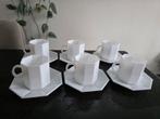 Vintage zeshoekig koffiekopjes Octime Arcopal nieuw! Wit, Nieuw, Ophalen of Verzenden, Glas, Overige stijlen