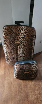 Titan Kofferset met luipaardprint, Ophalen, Gebruikt, Hard kunststof, Slot
