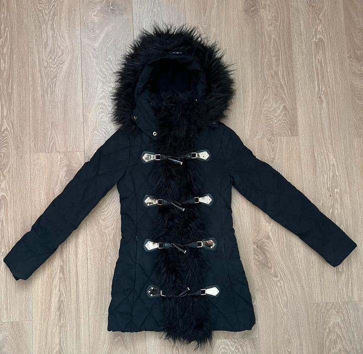 Glamorous winterjas zwart/goud maat S, Kleding | Dames, Jassen | Winter, Gedragen, Maat 36 (S), Zwart, Ophalen of Verzenden