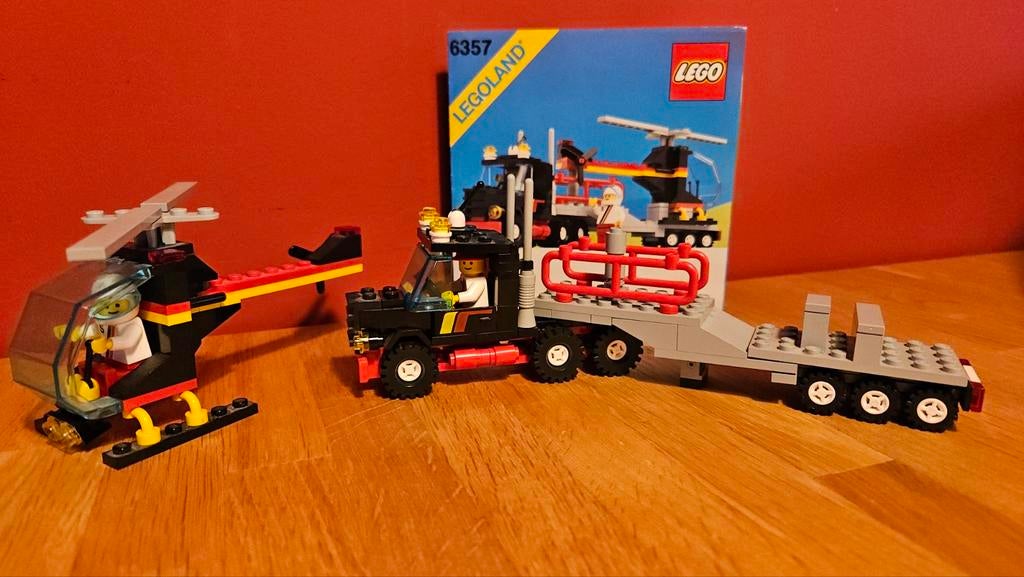 Vintage LEGO Legoland 6357 Stunt Team Truck met Helikopter, Kinderen en Baby's, Speelgoed | Duplo en Lego, Ophalen, Gebruikt, Complete set