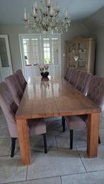 8 Mooie gecapitonneerde Taupe Stoelen in zeer goede staat, Gebruikt, Ophalen of Verzenden, Vijf, Zes of meer stoelen, Modern