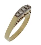 Art Deco stijl 14k gouden dames ring 5 briljant diamanten, Sieraden, Tassen en Uiterlijk, Antieke sieraden, Ophalen of Verzenden
