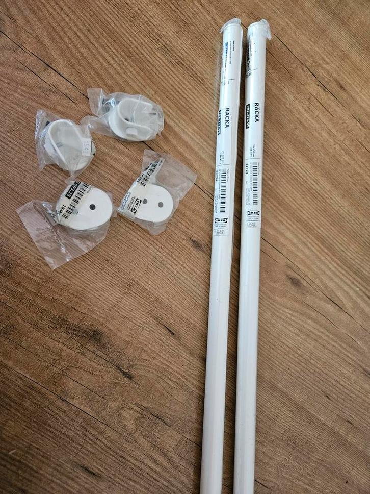 IKEA RÄCKA Gordijnroede - 2 stuks, Huis en Inrichting, Stoffering | Gordijnen en Lamellen, Zo goed als nieuw, 150 tot 200 cm, 100 tot 150 cm