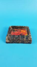 Vintage Fat Lava asbak, zwart vierkant, aardewerk. 6B8, Antiek en Kunst, Ophalen of Verzenden