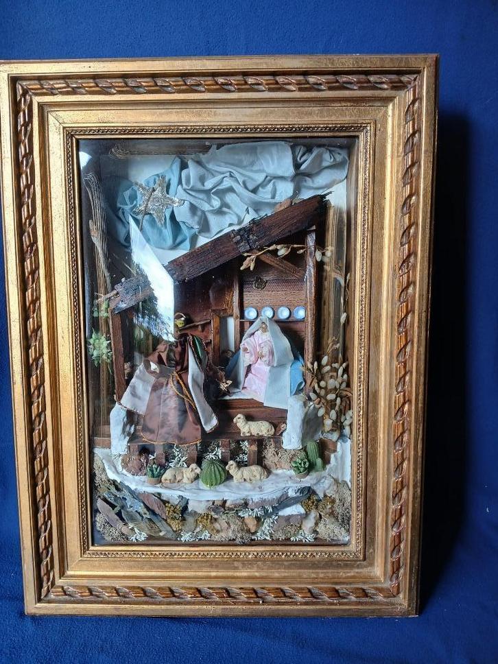 Schilderij met kerststal erin, Diversen, Kerst, Gebruikt, Ophalen