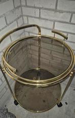 Vintage Bar- / Serveerwagen met glazen bladen, Ophalen, Gebruikt