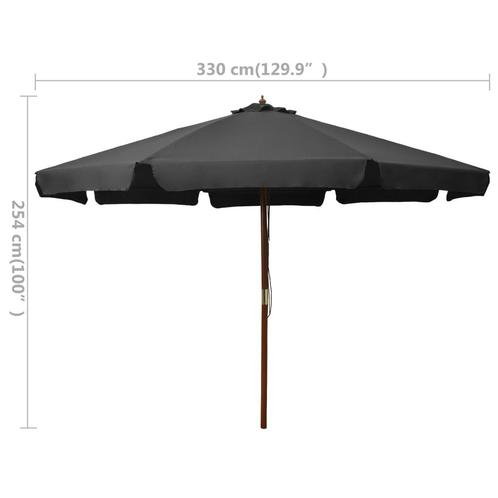 Parasol met houten paal 330 cm antraciet gratis bezorgd, Tuin en Terras, Parasols, Ophalen of Verzenden