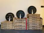 Olympische Halter-/Bumperschijven 50mm Gewichten 5 10 & 20kg, Sport en Fitness, Nieuw, Halterschijven, Ophalen