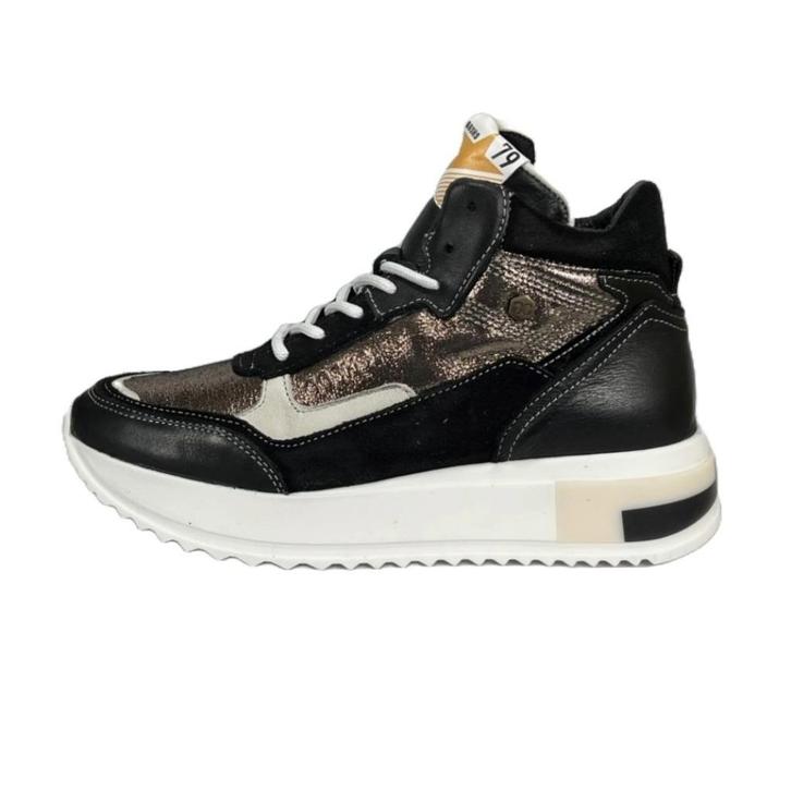 GIGA maat 36 lerensneaker/rits zwart/brons gratis verzenden, Kinderen en Baby's, Kinderkleding | Schoenen en Sokken, Nieuw, Schoenen