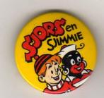 BUTTON SJORS EN SJIMMY STRIP GEEL (A5)  KIJK OOK EENS NAAR M, Verzamelen, Speldjes, Pins en Buttons, Verzenden, Gebruikt, Overige onderwerpen