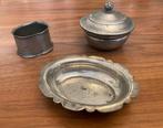 Diverse antieke Gero tin voorwerpen: bakjes en servetring, Antiek en Kunst, Ophalen of Verzenden
