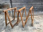 3x houten schragen, Ophalen, Gebruikt