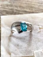 Prachtige oude zilveren topaas ring, Verzenden, Zilver, Ring