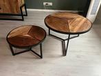 Mangohouten bijzettafelset, Huis en Inrichting, Ophalen, Minder dan 45 cm, Rond, 55 tot 75 cm