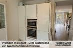 MODERNE ELEGANTE HOOGGLANS KEUKEN MET KASTENWAND, Ophalen, Wit, Graniet of Steen, Dubbelwandige keuken