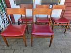 5 teak eetkamerstoelen skai vintage teakhout deens design, Gebruikt, Vijf, Zes of meer stoelen, Rood, Ophalen