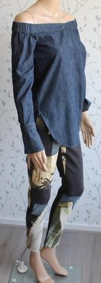 RAG & Bone Sexy Off-Shoulder Jeans-Blouse maat XS, Blauw, Ophalen of Verzenden, Zo goed als nieuw, Lange mouw