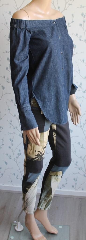 RAG & Bone Sexy Off-Shoulder Jeans-Blouse maat XS, Kleding | Dames, Tops, Zo goed als nieuw, Maat 34 (XS) of kleiner, Blauw, Lange mouw