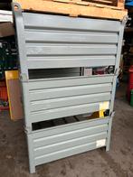 3 Stalen stapelbakken - vaste constructie, open zijkanten, Doe-het-zelf en Verbouw, Kratten en Dozen, Ophalen, Gebruikt, 100 cm of meer